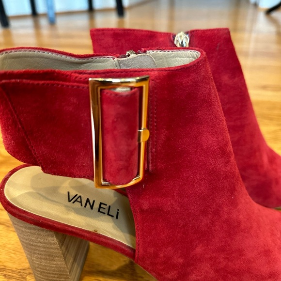 Vaneli Red Suede Bootie - Picture 5 of 6